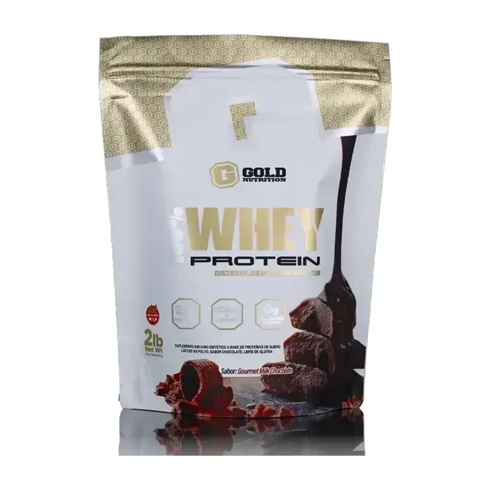 Envase de Gold Nutrition 100% Whey Protein 907 g